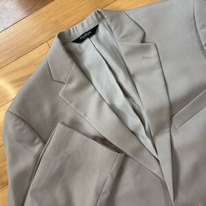 Jos A Bank Traveler Suit Jacket Mens Sz 40R Taupe 100% Wool Tailored Fit Blazer